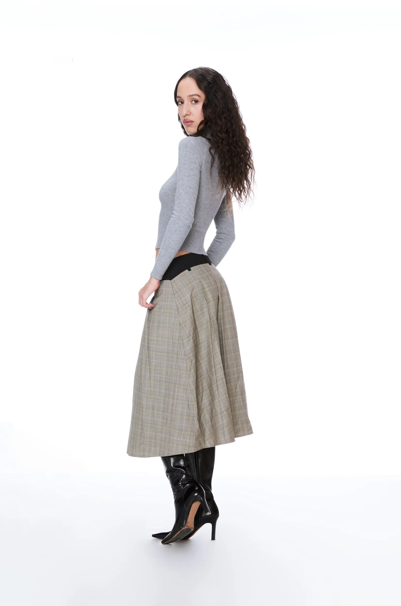 ALBRA SKIRT - BROWN CHECK