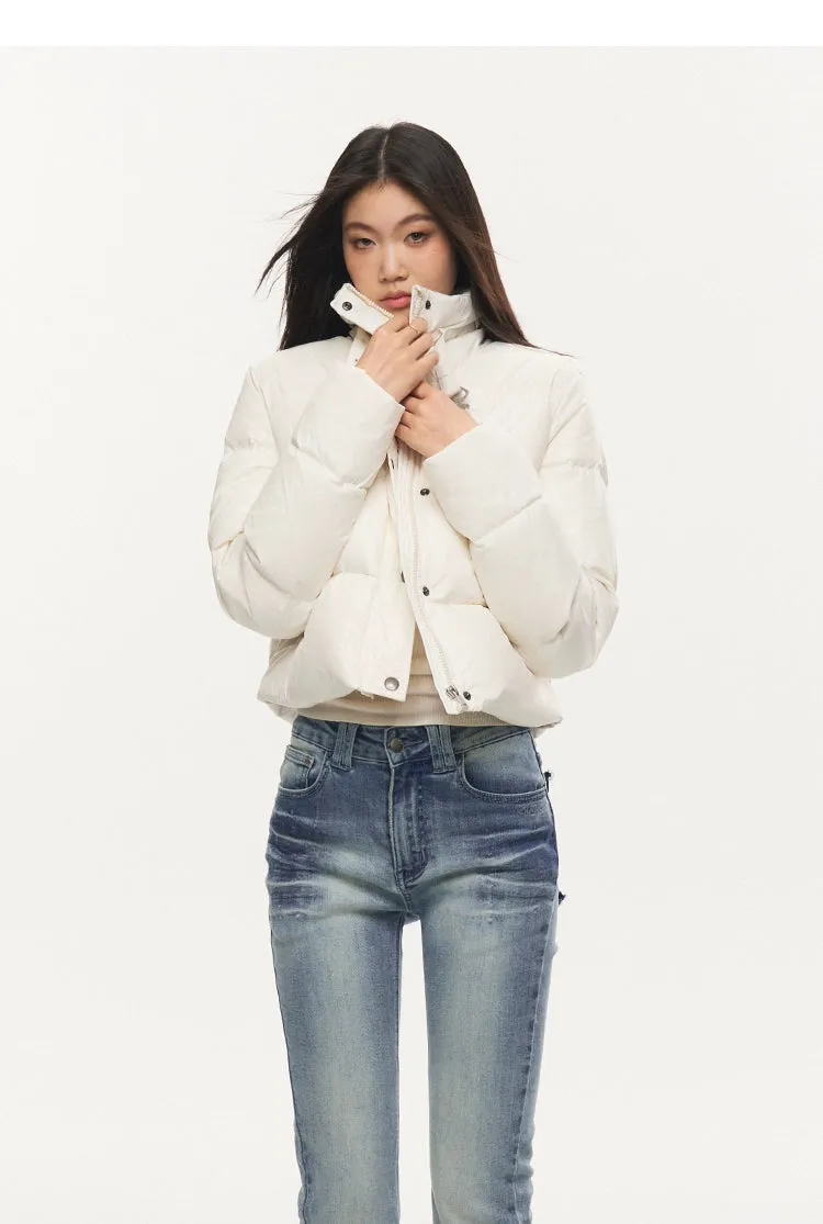 Black & White Pearl Down Short Jacket