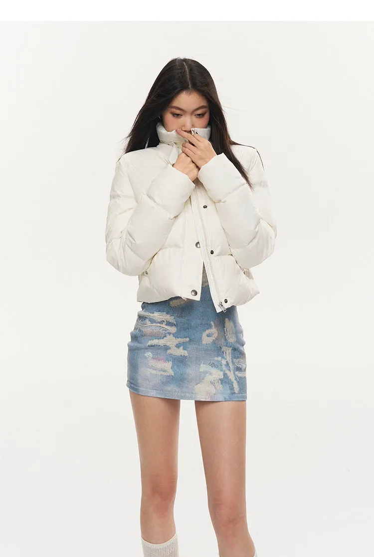 Black & White Pearl Down Short Jacket