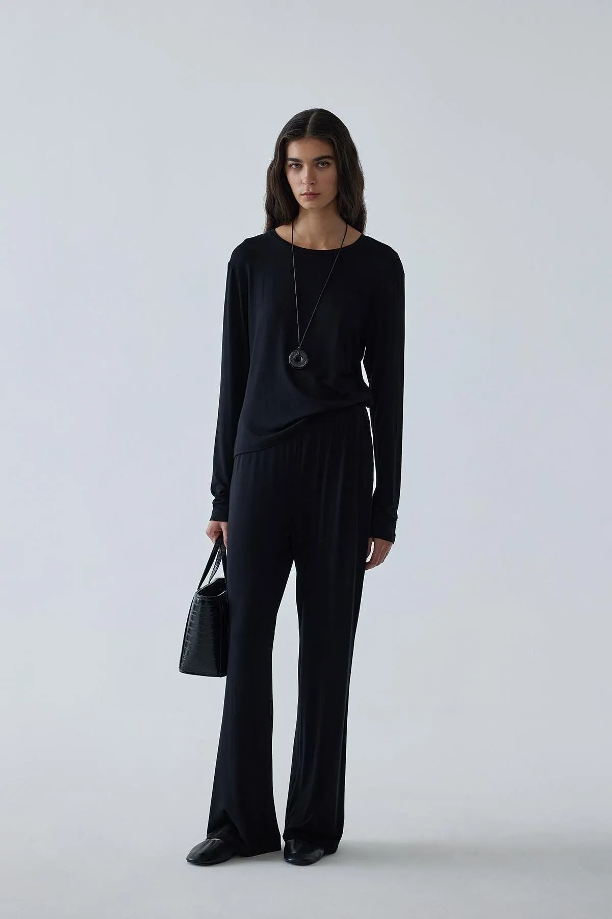 Brown Black Maxi Cashmere Coat