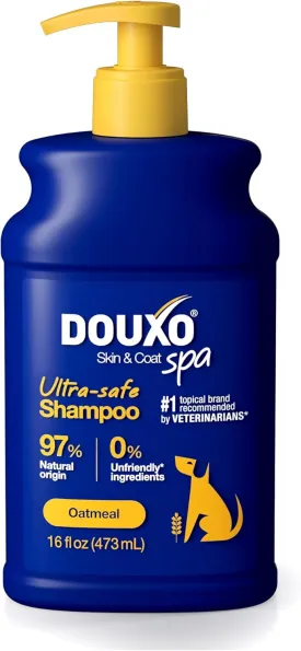 DOUXO Skin & Coat SPA - Ultra-Safe Oatmeal Dog Shampoo, 16 fl oz, Cleans and Deeply Hydrates The Skin, Enhances The Coat, Leaves The Coat Soft and Radiant, Skin-Friendly Formula