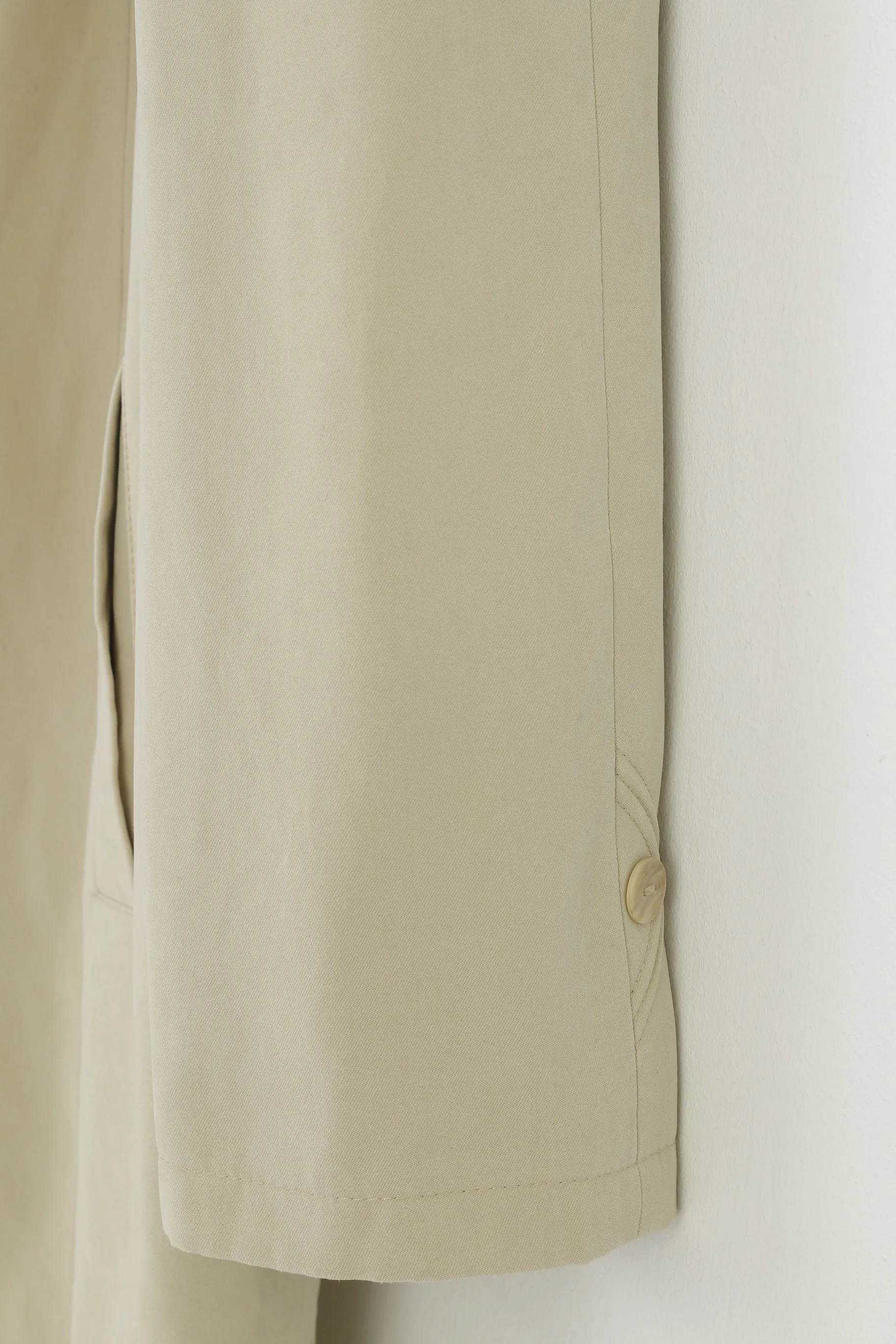 Getex Woman 46 XL Coat Cream Bottoms Collar Long Vintage Top