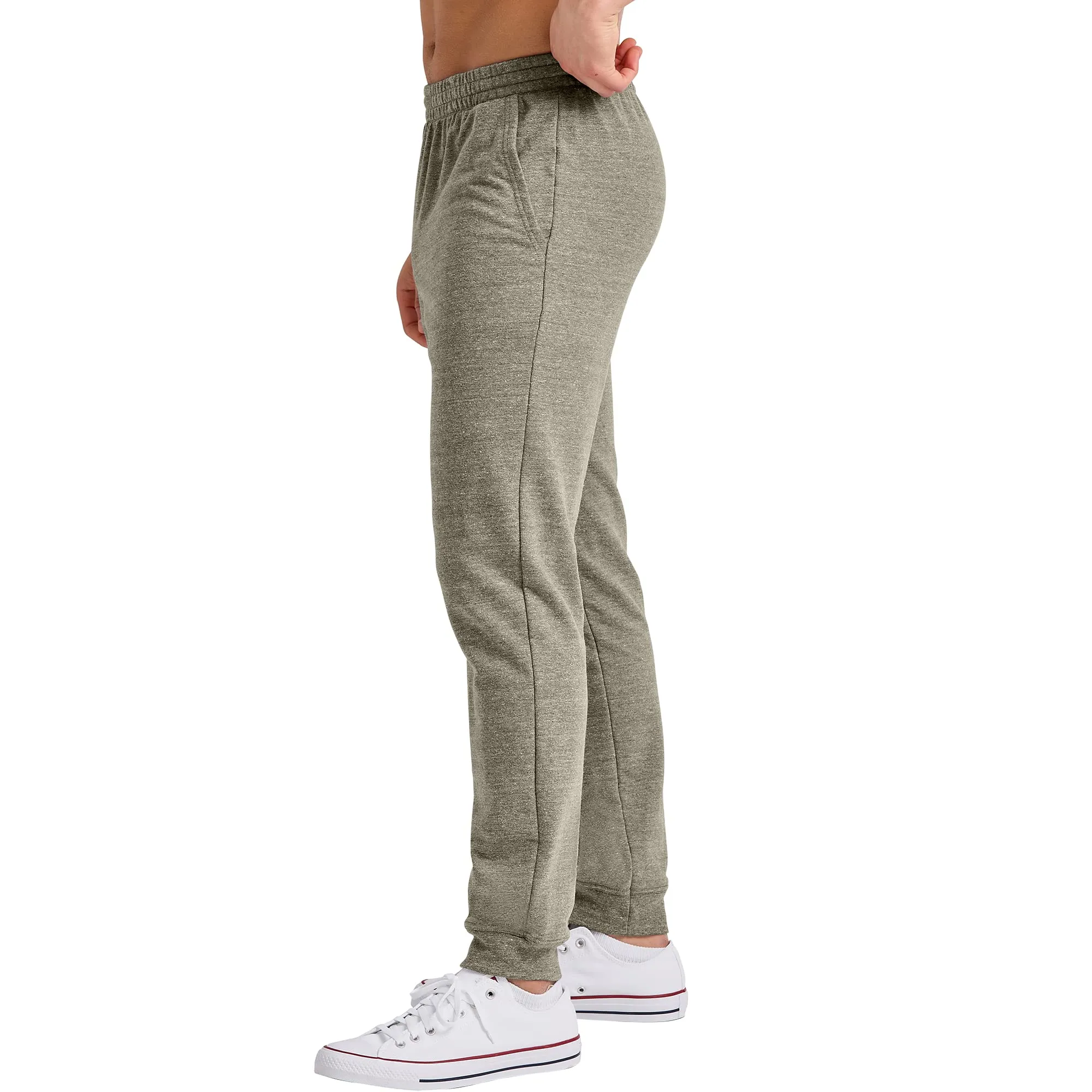 Hanes Men's Originals French Terry Joggers, Lightweight Sweatpants with Pockets, 30" Inseam, Camouflage Green PE Heather, Small