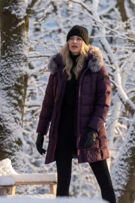 MADELEINE Down Coat with Silver Fox Fur Hood 2256