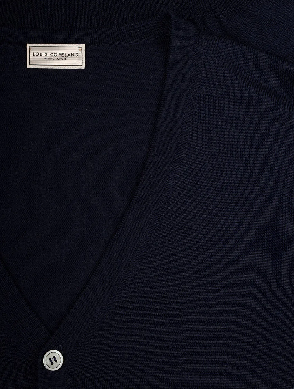 Merino Wool Cardigan Navy