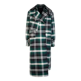 Multicolor Green Trench Coat