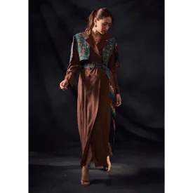 Nikita Mhaisalkar Multi-Colour Trench Coat with Embroidered Belt (Set of 2)