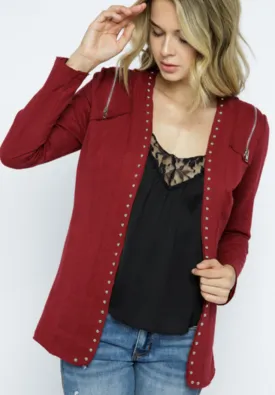 Open Front Stud Jacket