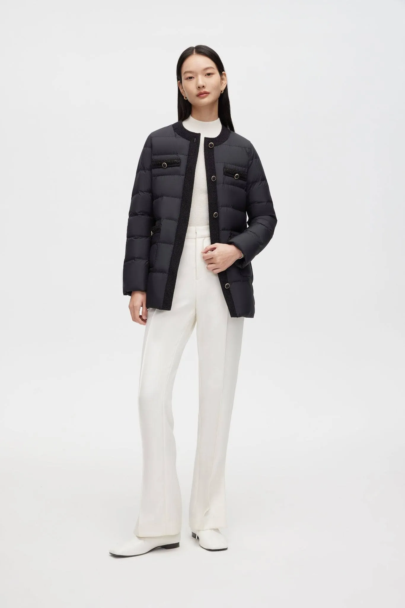 Round Collar Goose Down Short Jacket