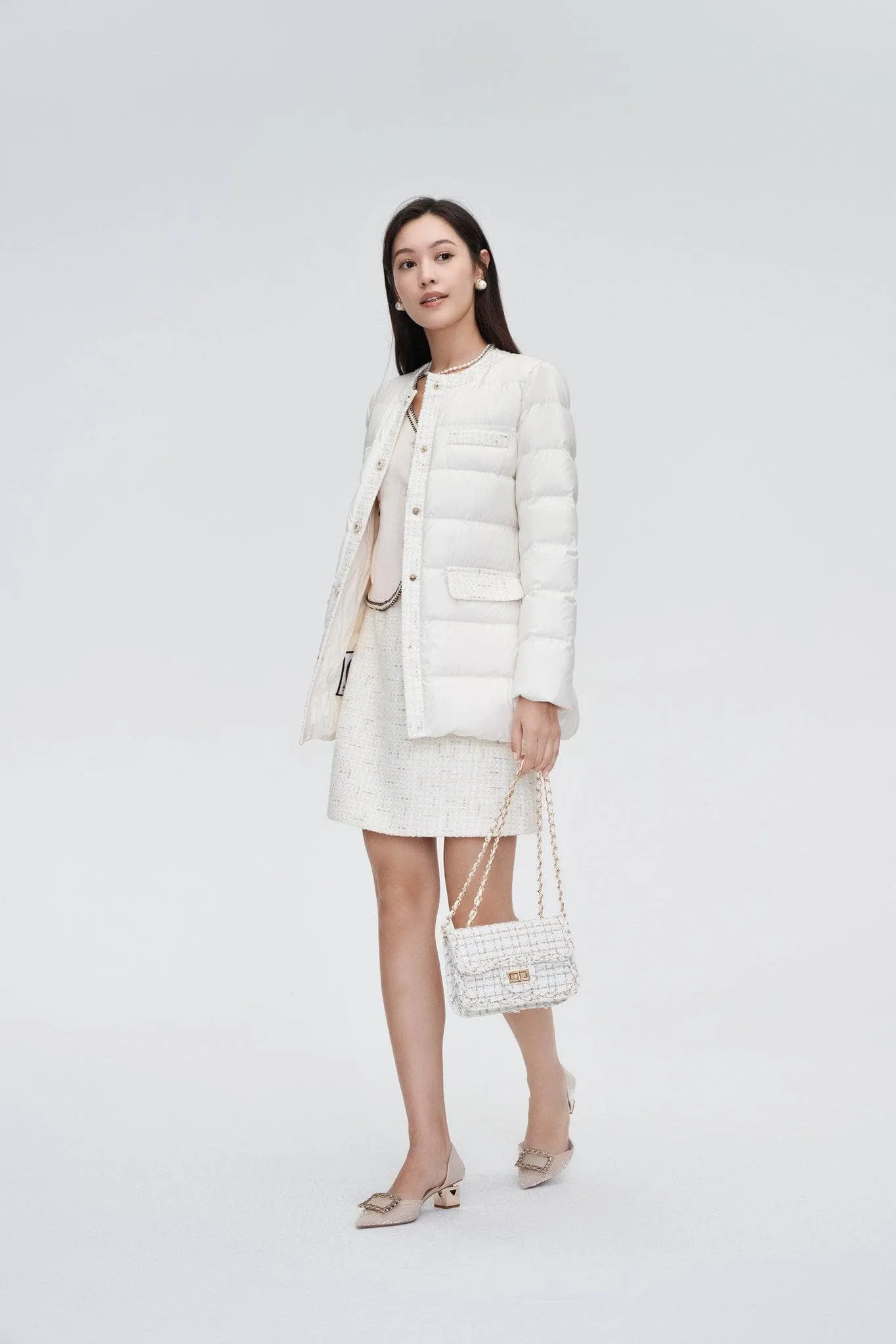 Round Collar Goose Down Short Jacket