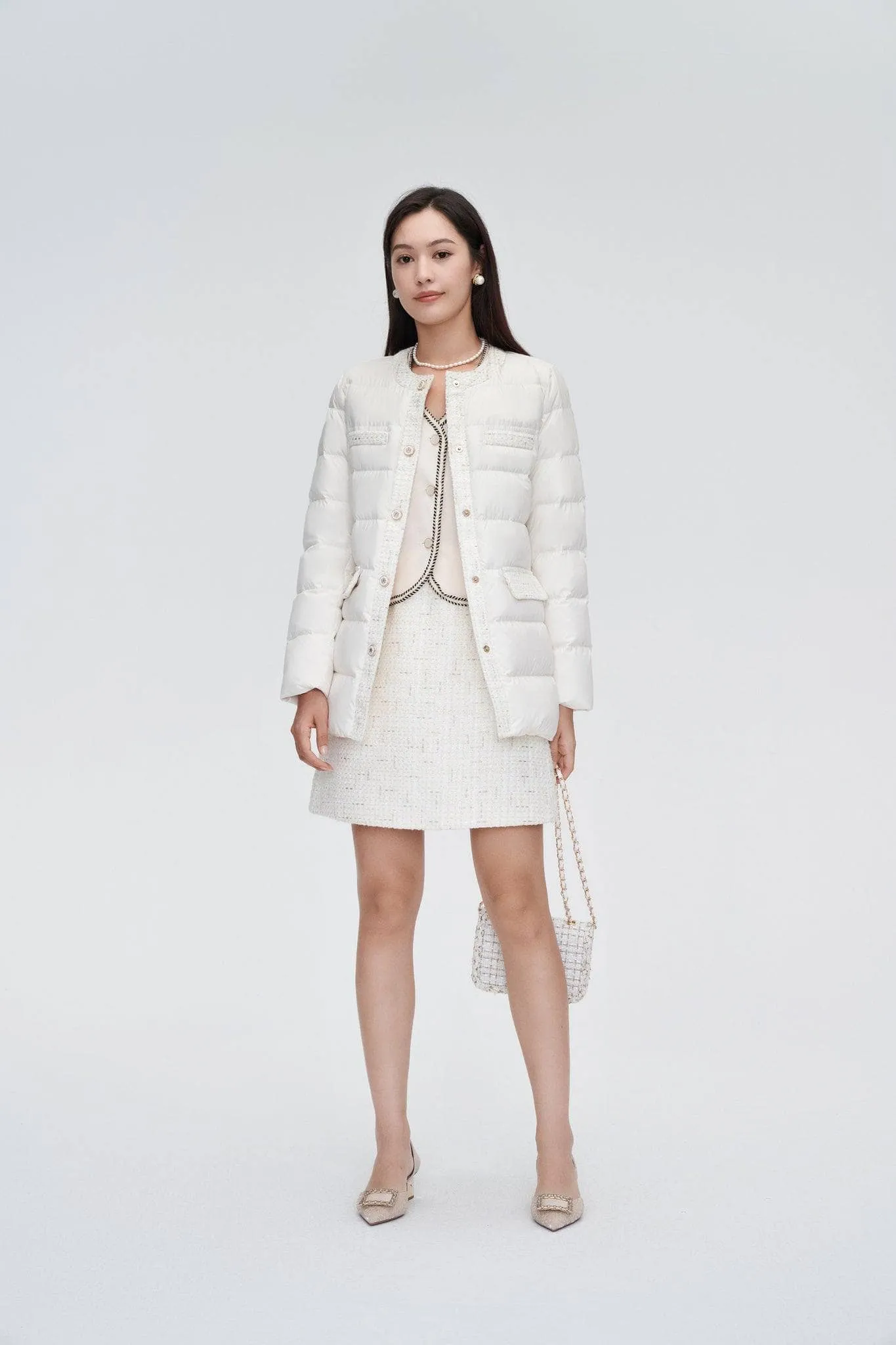 Round Collar Goose Down Short Jacket