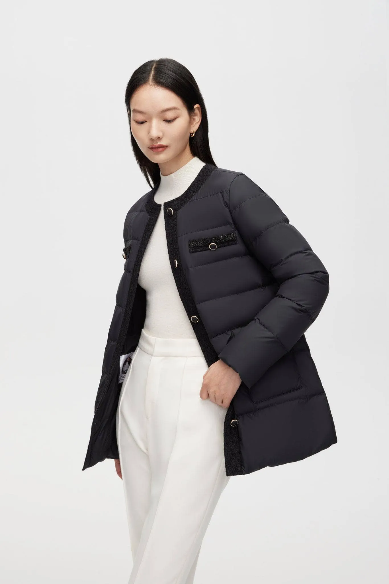 Round Collar Goose Down Short Jacket