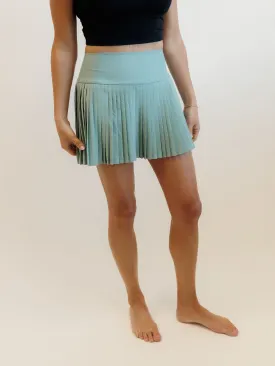 Sage Green "Maddie" Full Pleat Active Skirt with Pockets in Shorts Liner