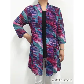 Sheer Cardigan - Pinks & Blues -Print 13