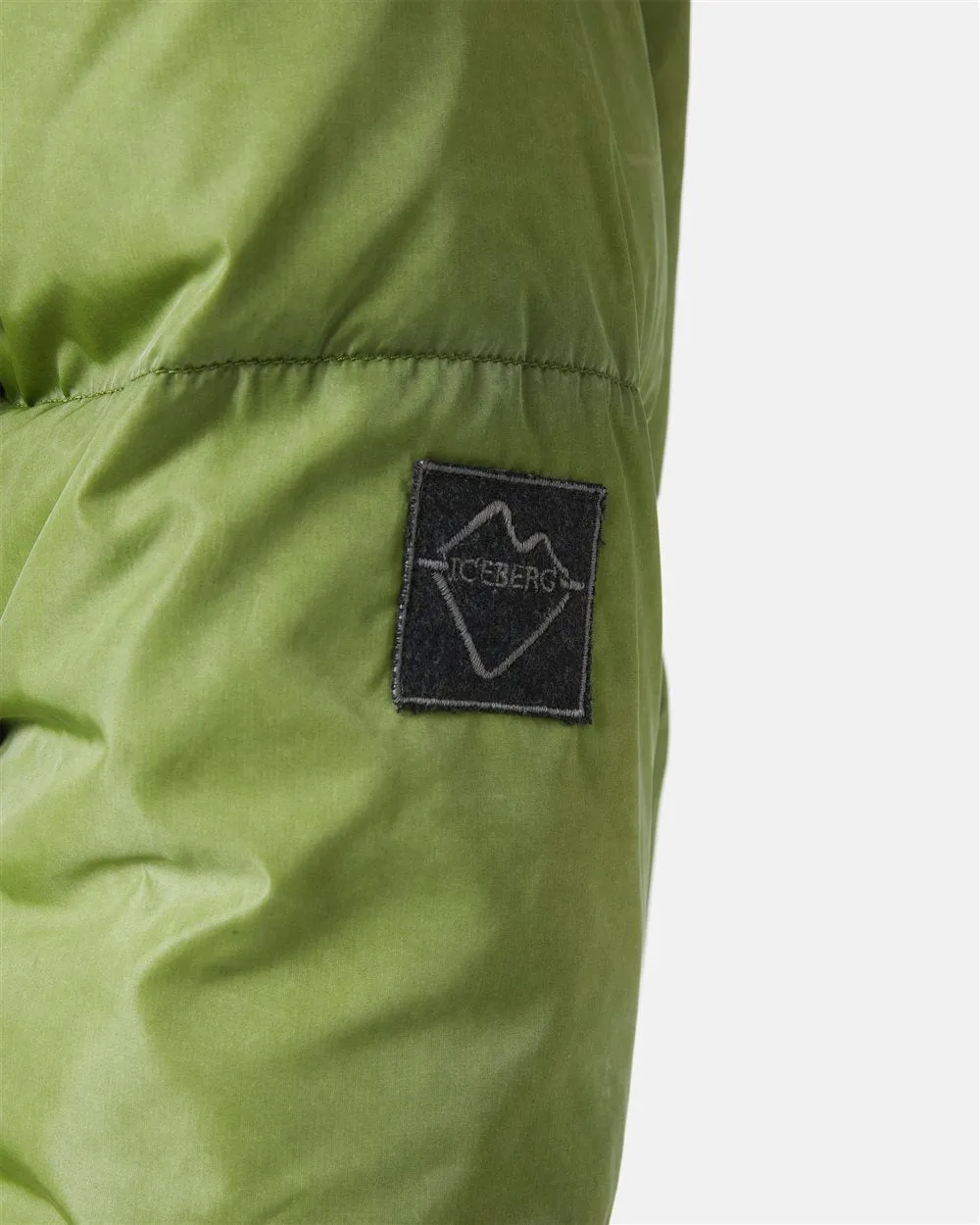 Short down jacket with hood (Green) - I24J11051895762