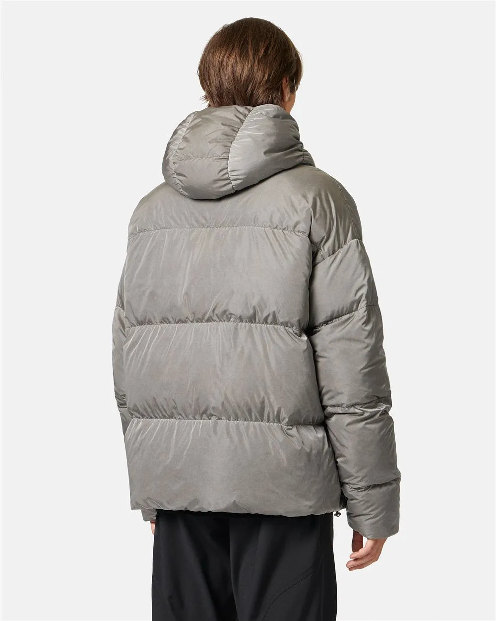 Short Down Jacket With Hood (Grey) - I24J11051898784
