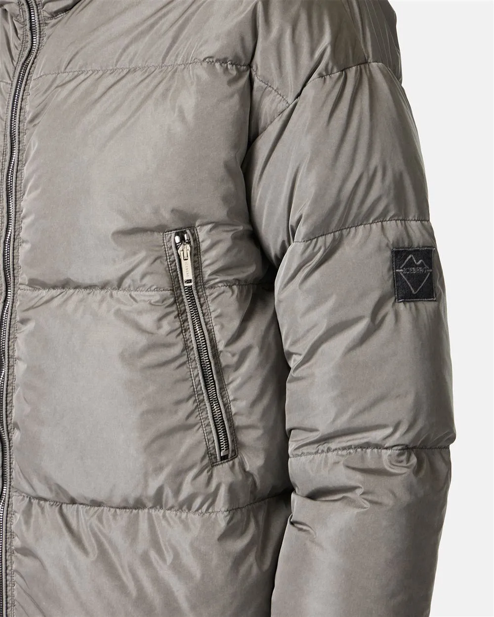 Short Down Jacket With Hood (Grey) - I24J11051898784