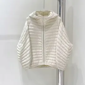 Stay Cozy in Style: Lightweight Duck Down Autumn Jacket with Hood. Women's plus size jacket